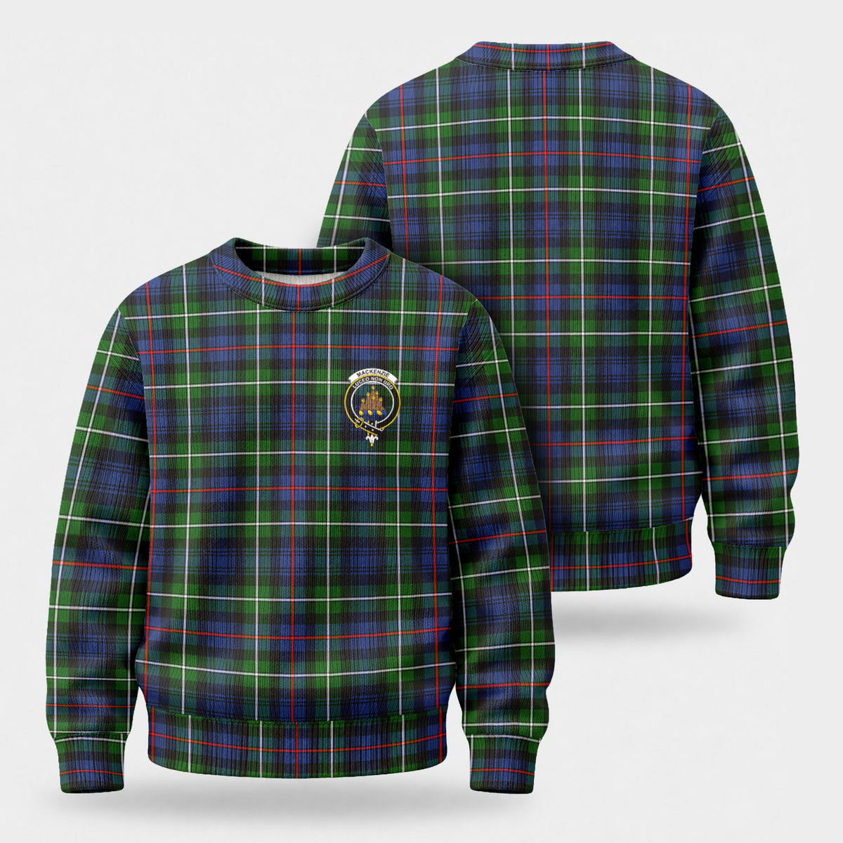 MacKenzie Modern Tartan Crest Sweater