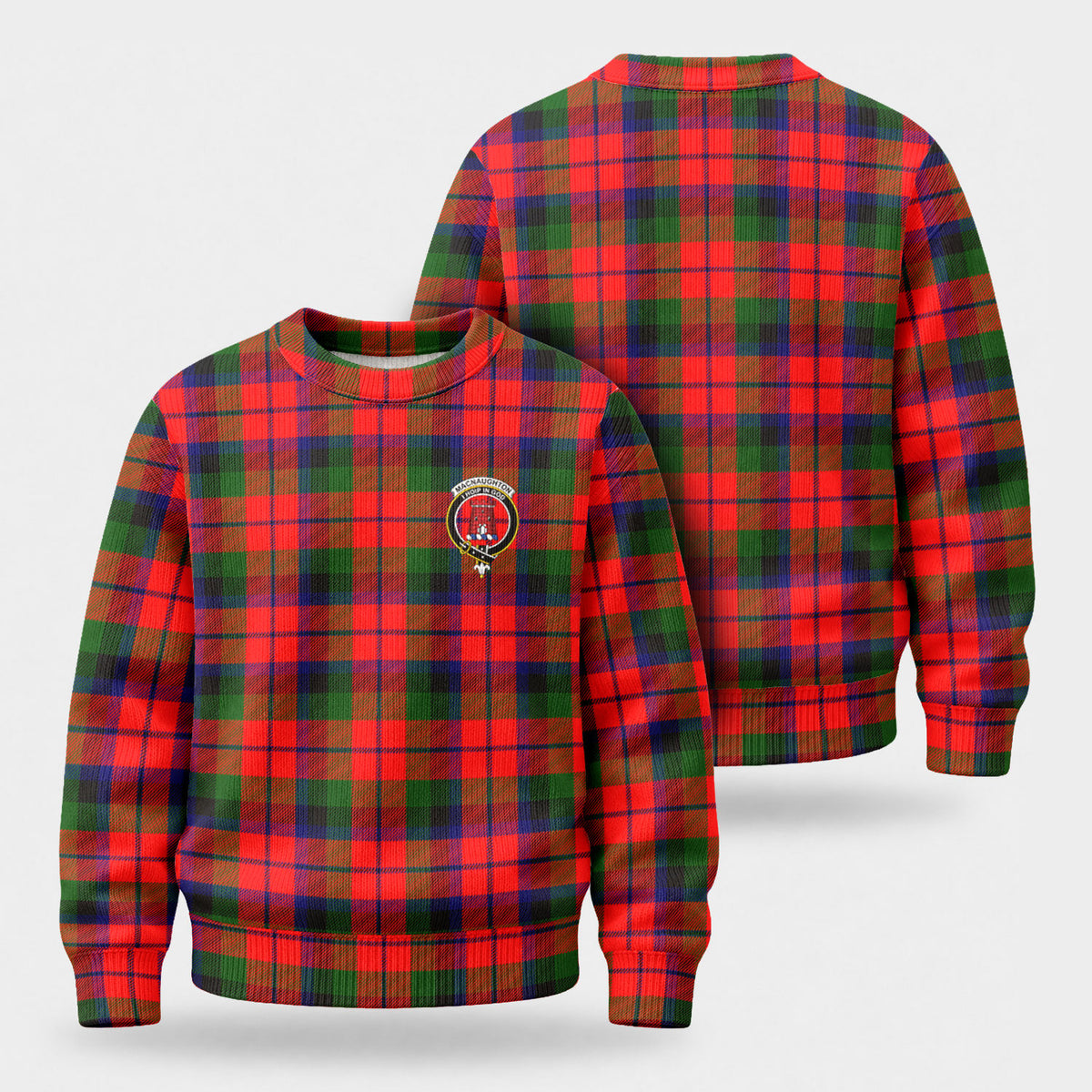 MacNaughton Modern Tartan Crest Sweater