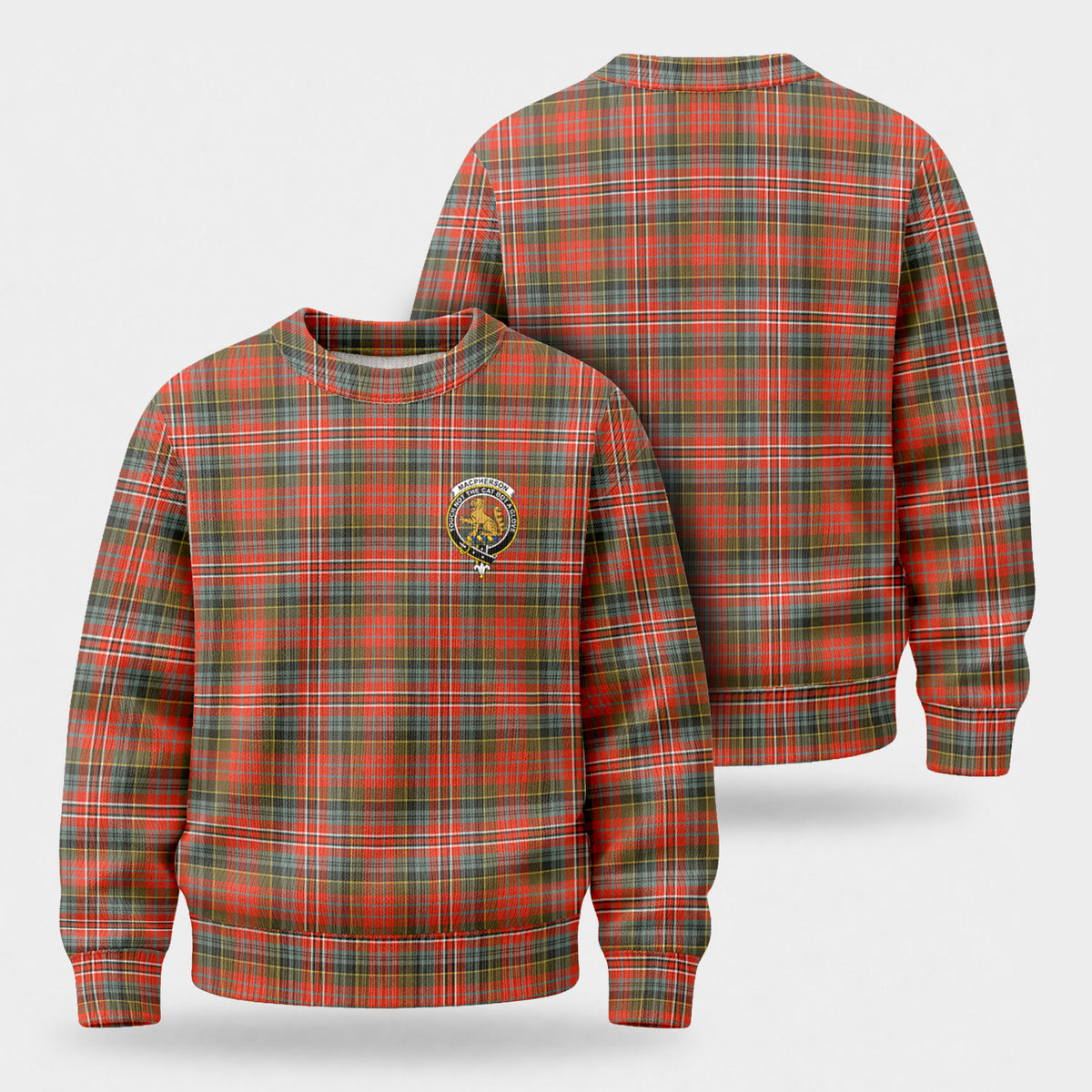 MacPherson Weathered Tartan Crest Sweater