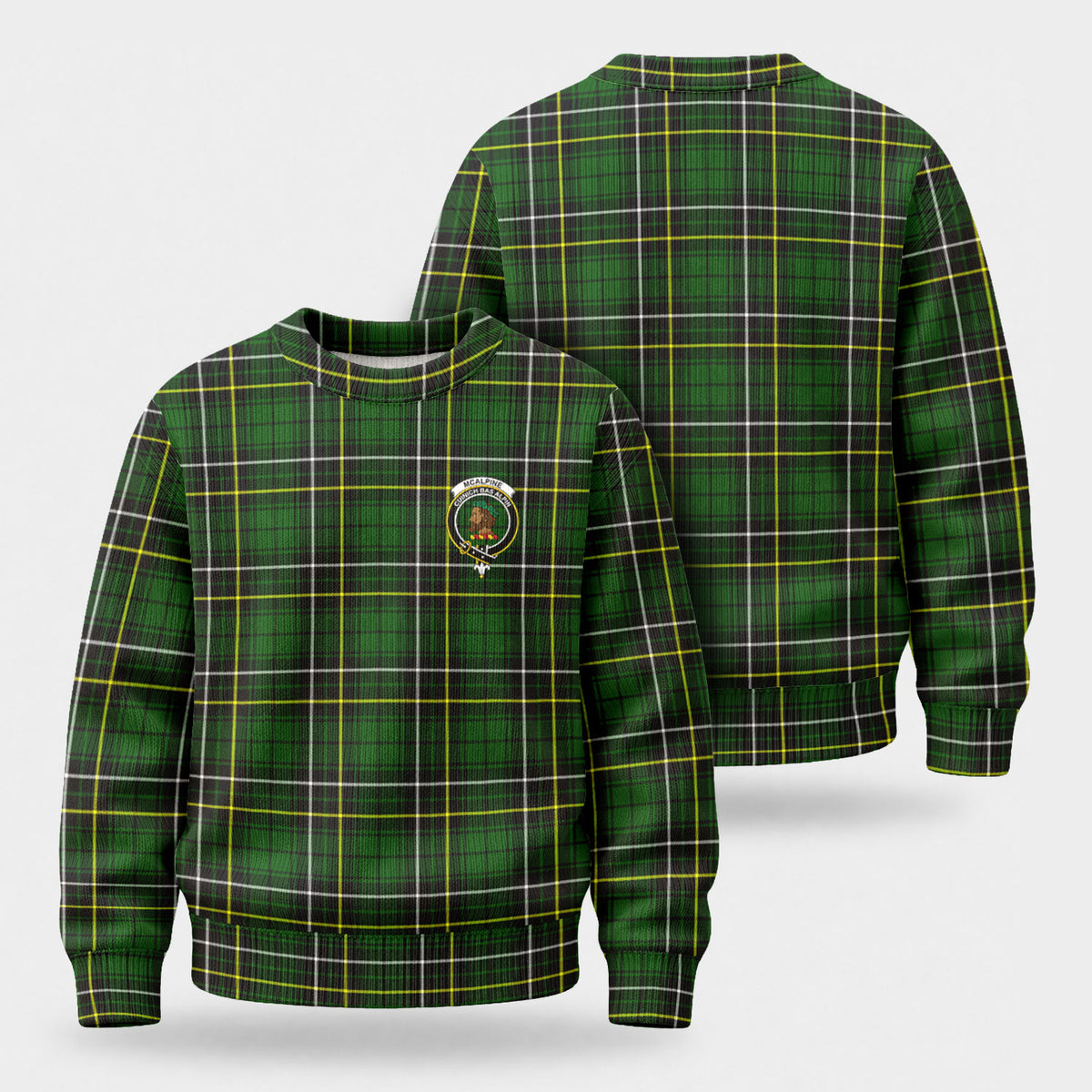 McAlpine Modern Tartan Crest Sweater