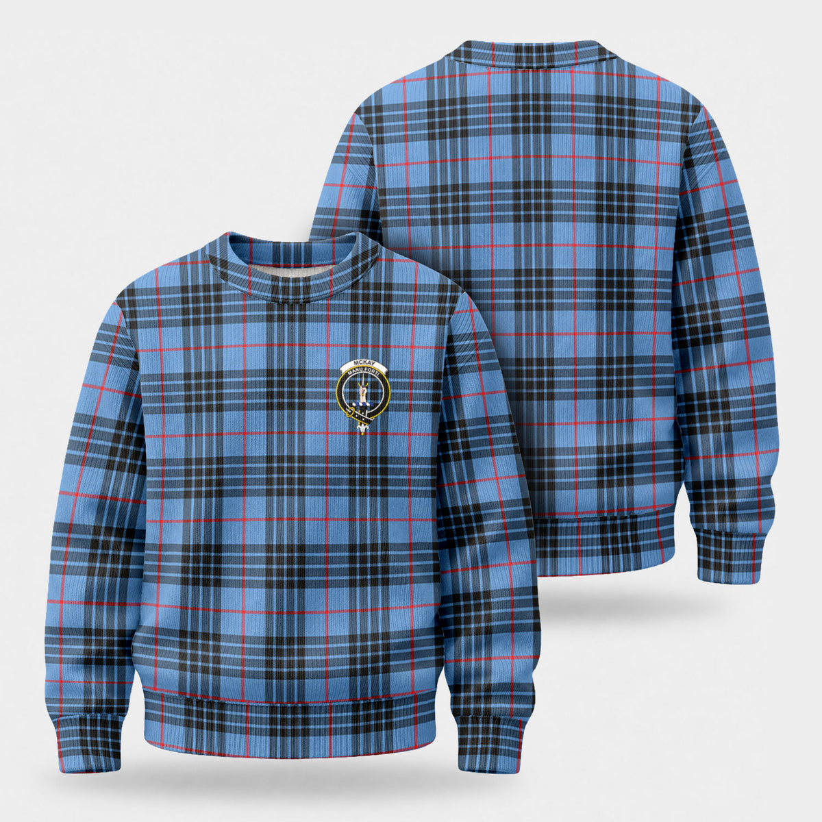 McKay Blue Tartan Crest Sweater