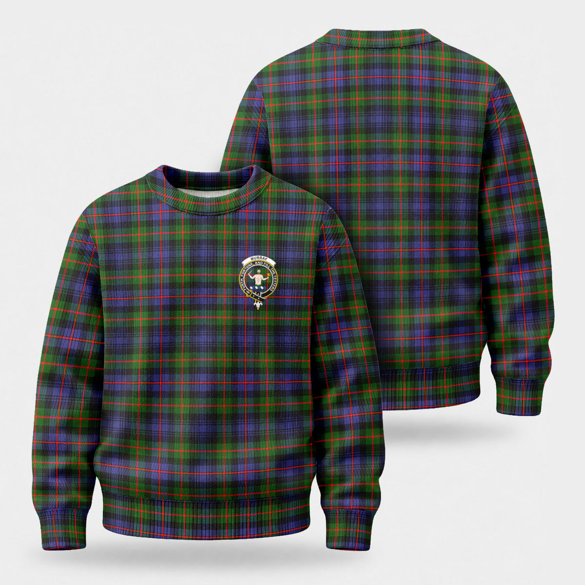 Murray of Atholl Modern Tartan Crest Sweater