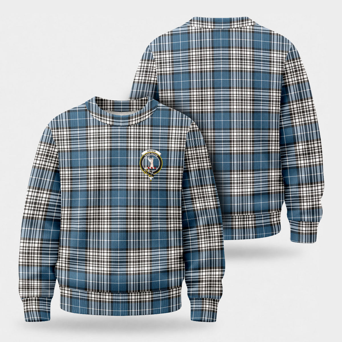 Napier Modern Tartan Crest Sweater