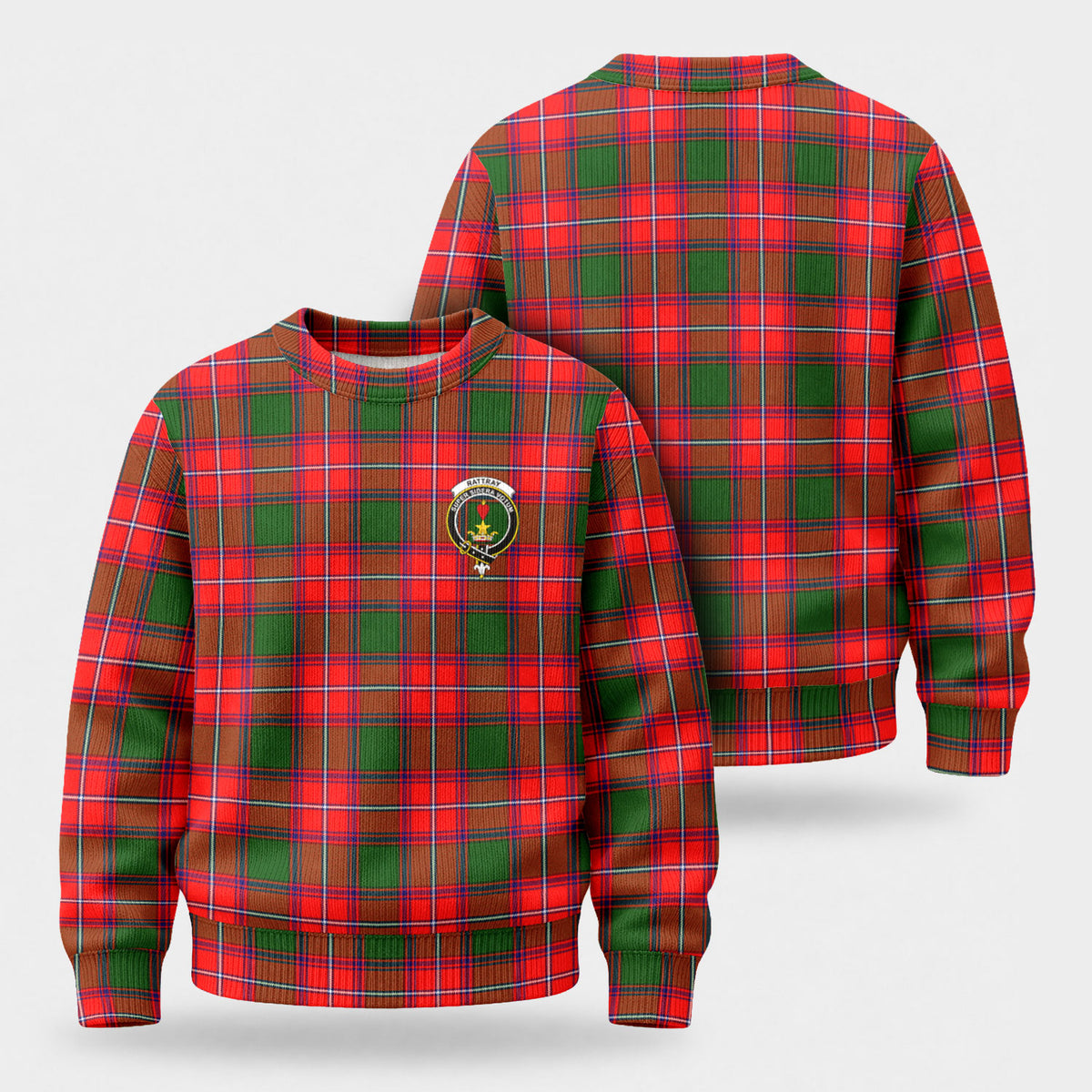 Rattray Modern Tartan Crest Sweater