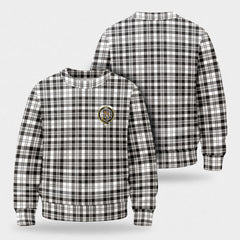 Scott Black & White Modern Tartan Crest Sweater