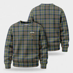 Scott Green Modern Tartan Crest Sweater