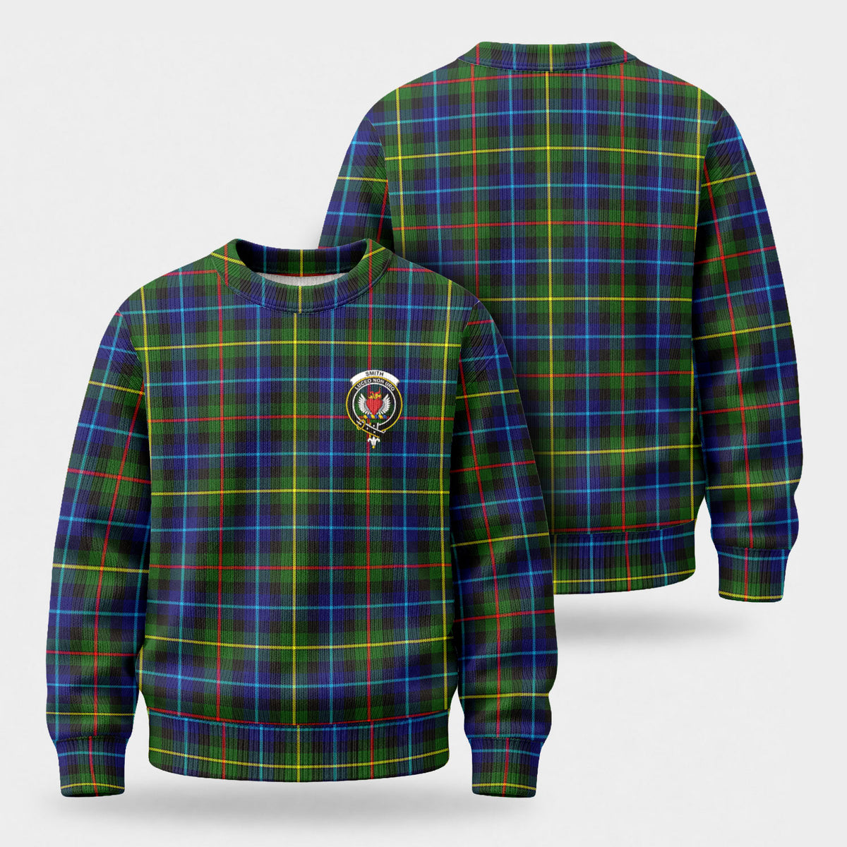 Smith Modern Tartan Crest Sweater