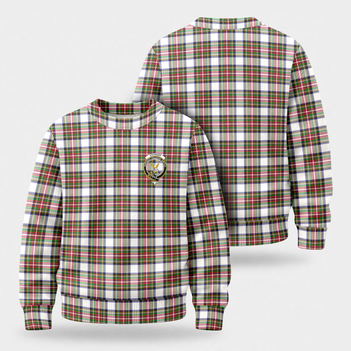 Stewart Dress Modern Tartan Crest Sweater