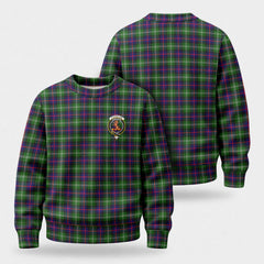 Sutherland Modern Tartan Crest Sweater