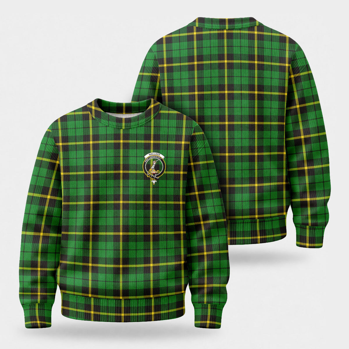 Wallace Hunting Modern Tartan Crest Sweater