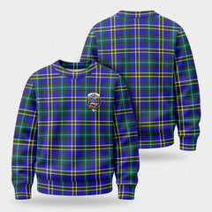 Weir Modern Tartan Crest Sweater