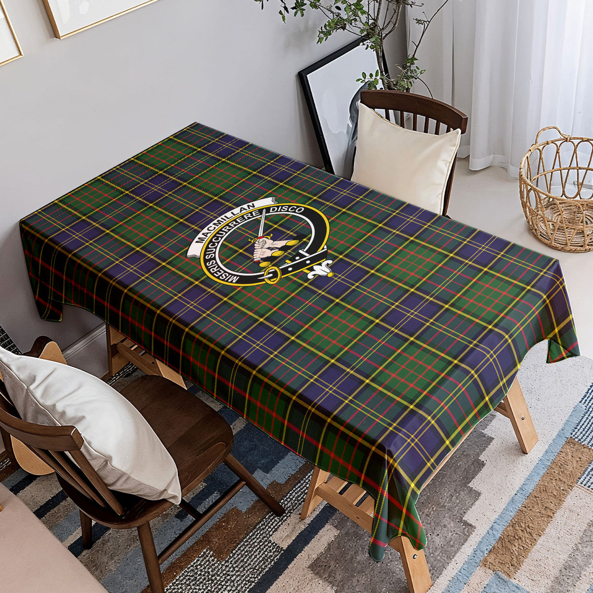 MacMillan Hunting Modern Tartan Crest Tablecloth