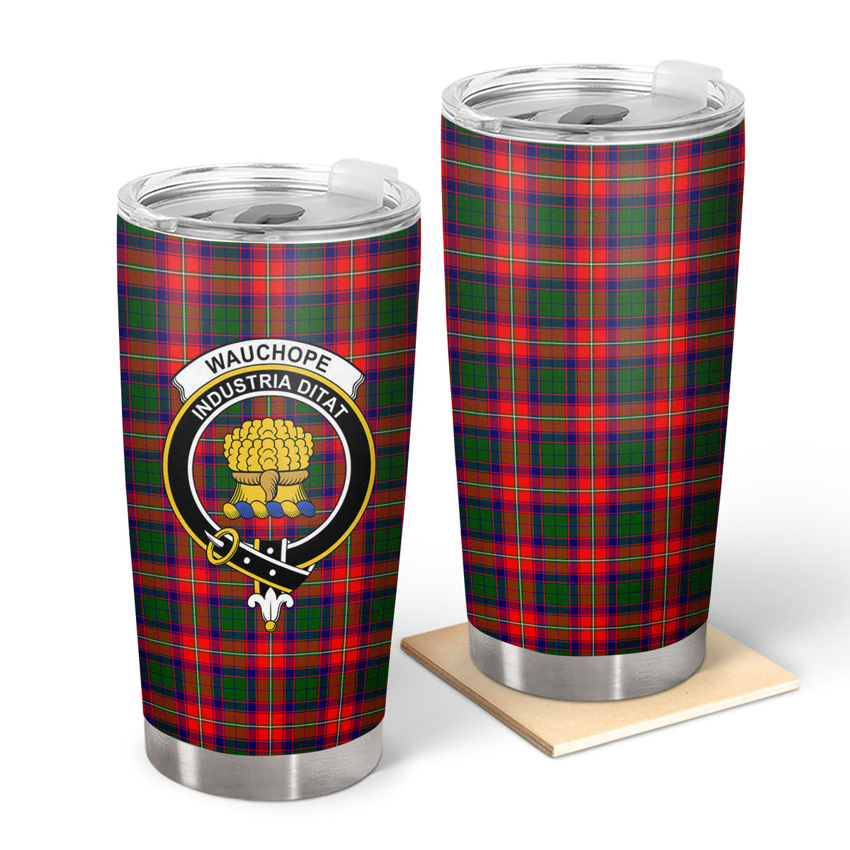 Wauchope (or Waugh) Tartan Crest Tumbler