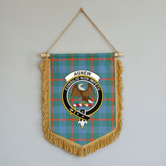 Agnew Ancient Tartan Crest Wall Hanging Banner - Wood Pole