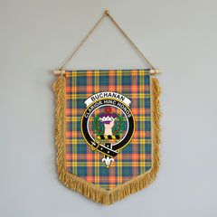 Buchanan Ancient Tartan Crest Wall Hanging Banner - Wood Pole