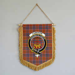 Cameron of Lochiel Ancient Tartan Crest Wall Hanging Banner - Wood Pole