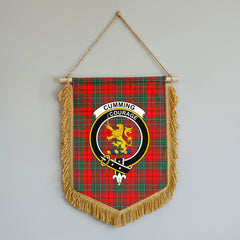 Cumming Modern Tartan Crest Wall Hanging Banner - Wood Pole