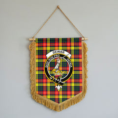 Dewar Tartan Crest Wall Hanging Banner - Wood Pole