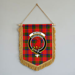 McNicol (of Scorrybreac) Tartan Crest Wall Hanging Banner - Wood Pole