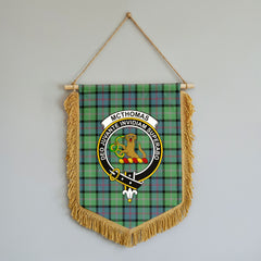 McThomas Ancient Tartan Crest Wall Hanging Banner - Wood Pole
