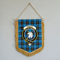 Ramsay Blue Ancient Tartan Crest Wall Hanging Banner - Wood Pole