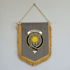 Shepherd Tartan Crest Wall Hanging Banner - Wood Pole