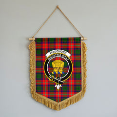 Wauchope (or Waugh) Tartan Crest Wall Hanging Banner - Wood Pole