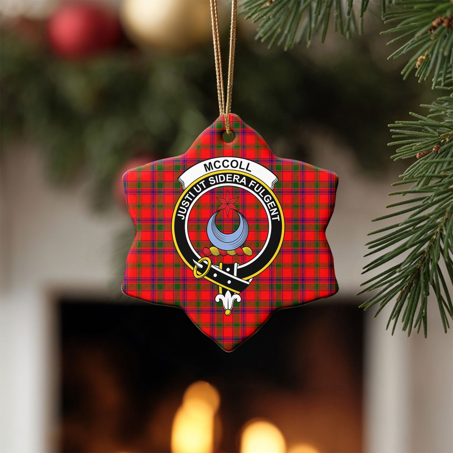 McColl Tartan Crest Christmas Ceramic Ornament