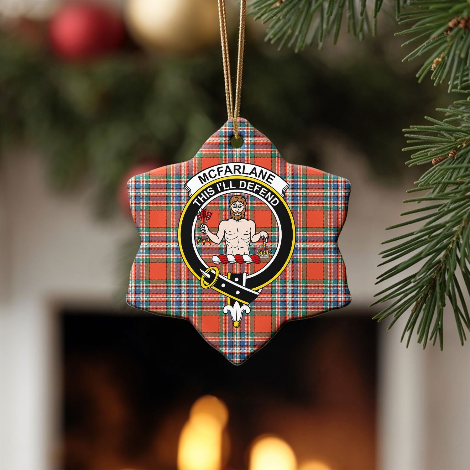 McFarlane Ancient Tartan Crest Christmas Ceramic Ornament