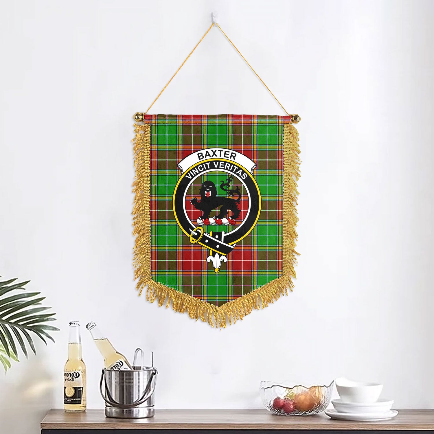 Baxter Modern Tartan Crest Wall Hanging Banner