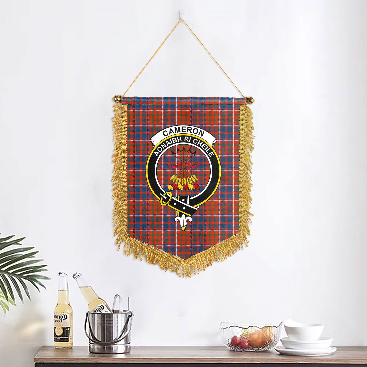 Cameron of Lochiel Ancient Tartan Crest Wall Hanging Banner