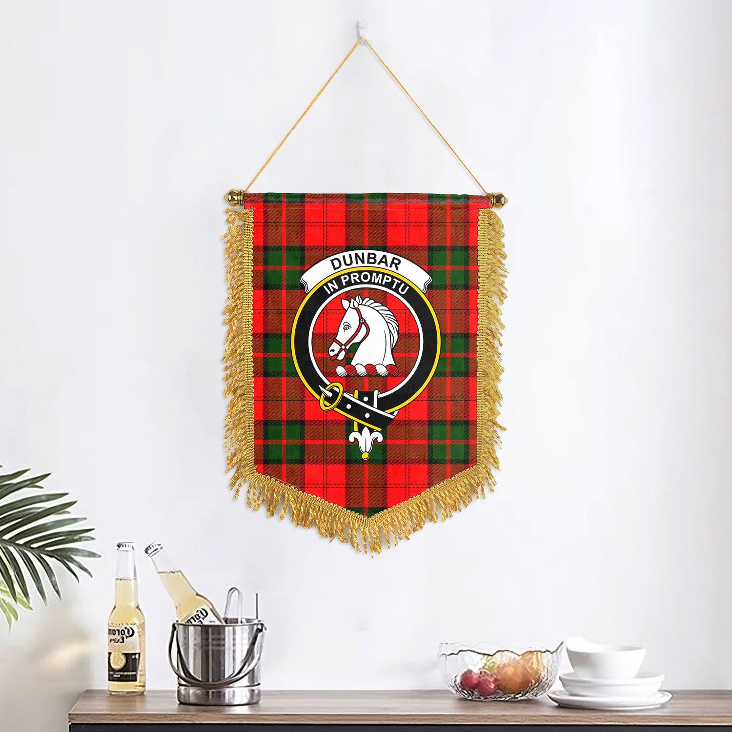Dunbar Modern Tartan Crest Wall Hanging Banner