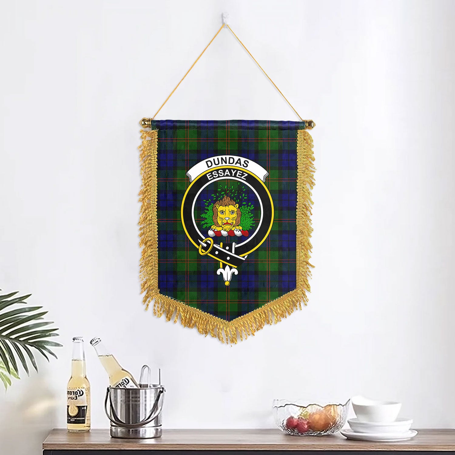 Dundas Modern Tartan Crest Wall Hanging Banner