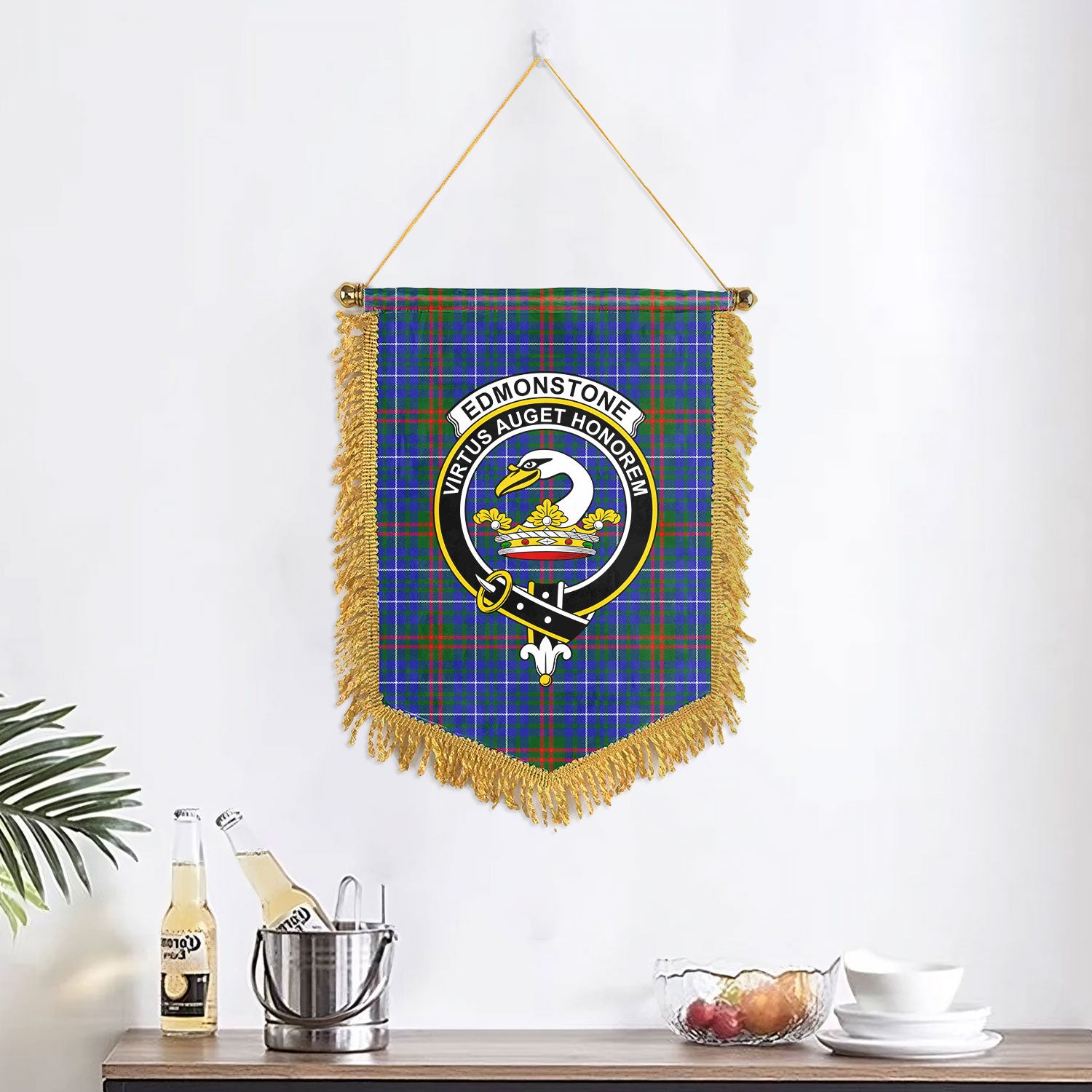 Edmonstone Tartan Crest Wall Hanging Banner