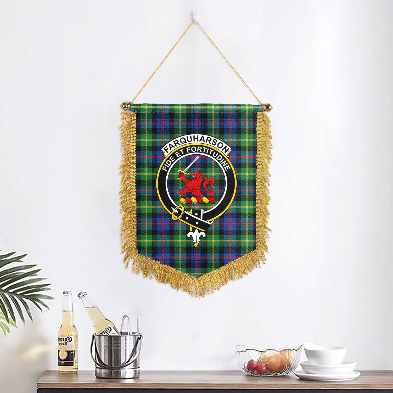 Farquharson Ancient Tartan Crest Wall Hanging Banner