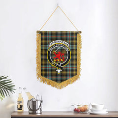 Farquharson Weathered Tartan Crest Wall Hanging Banner