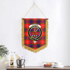 Fraser (of Lovat) Modern Tartan Crest Wall Hanging Banner