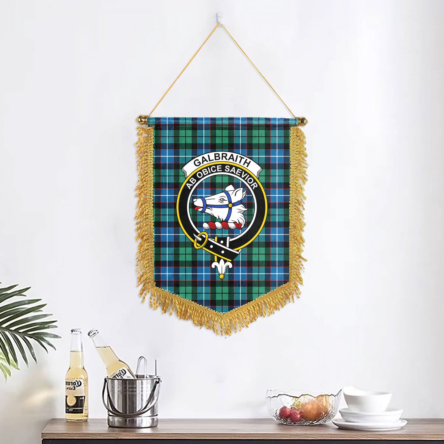 Galbraith Ancient Tartan Crest Wall Hanging Banner