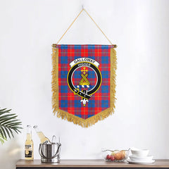 Galloway Red Tartan Crest Wall Hanging Banner