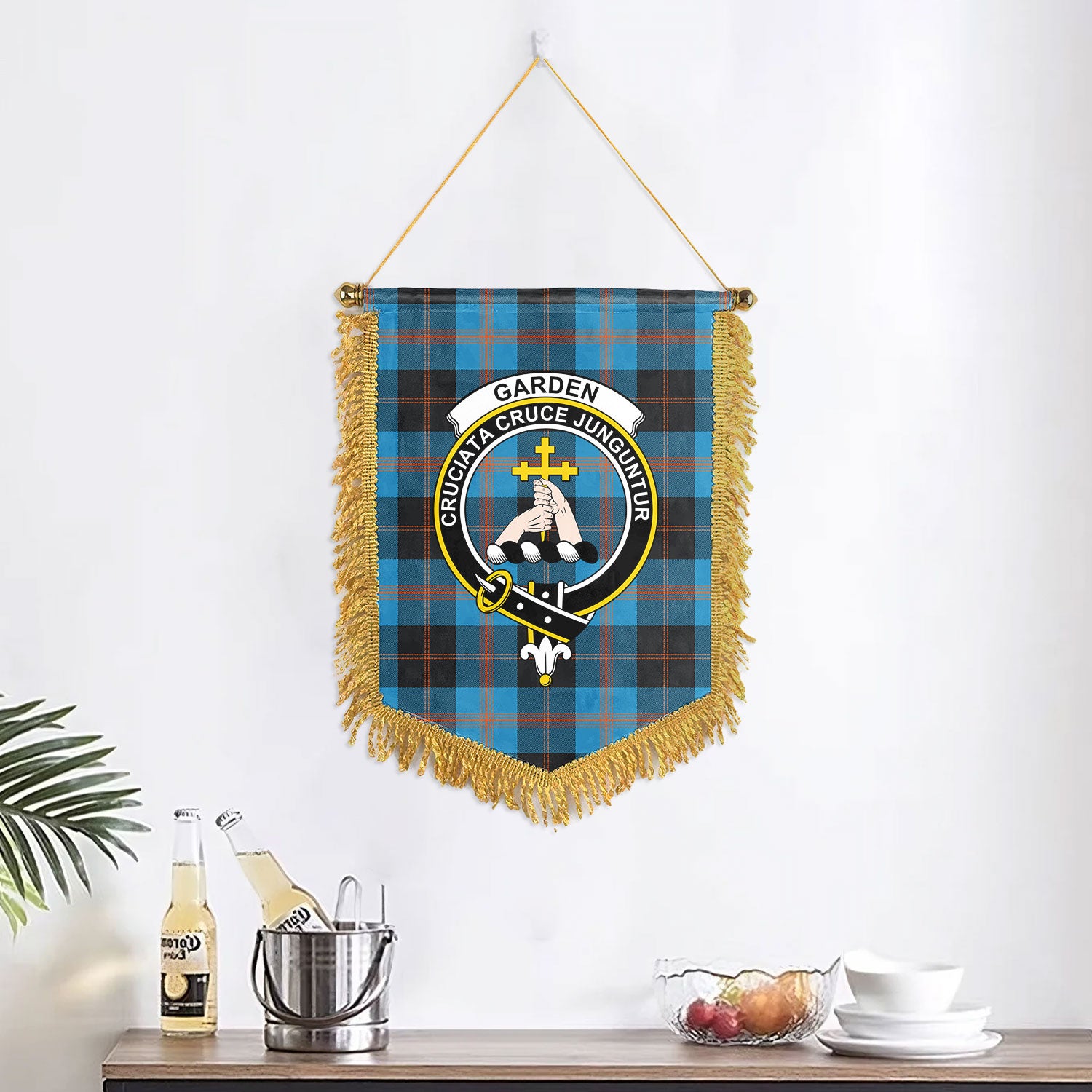 Garden Tartan Crest Wall Hanging Banner