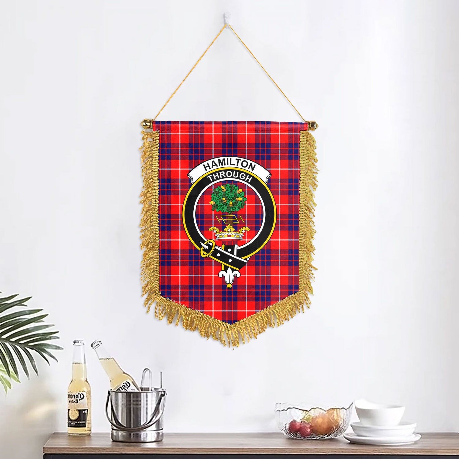 Hamilton Modern Tartan Crest Wall Hanging Banner