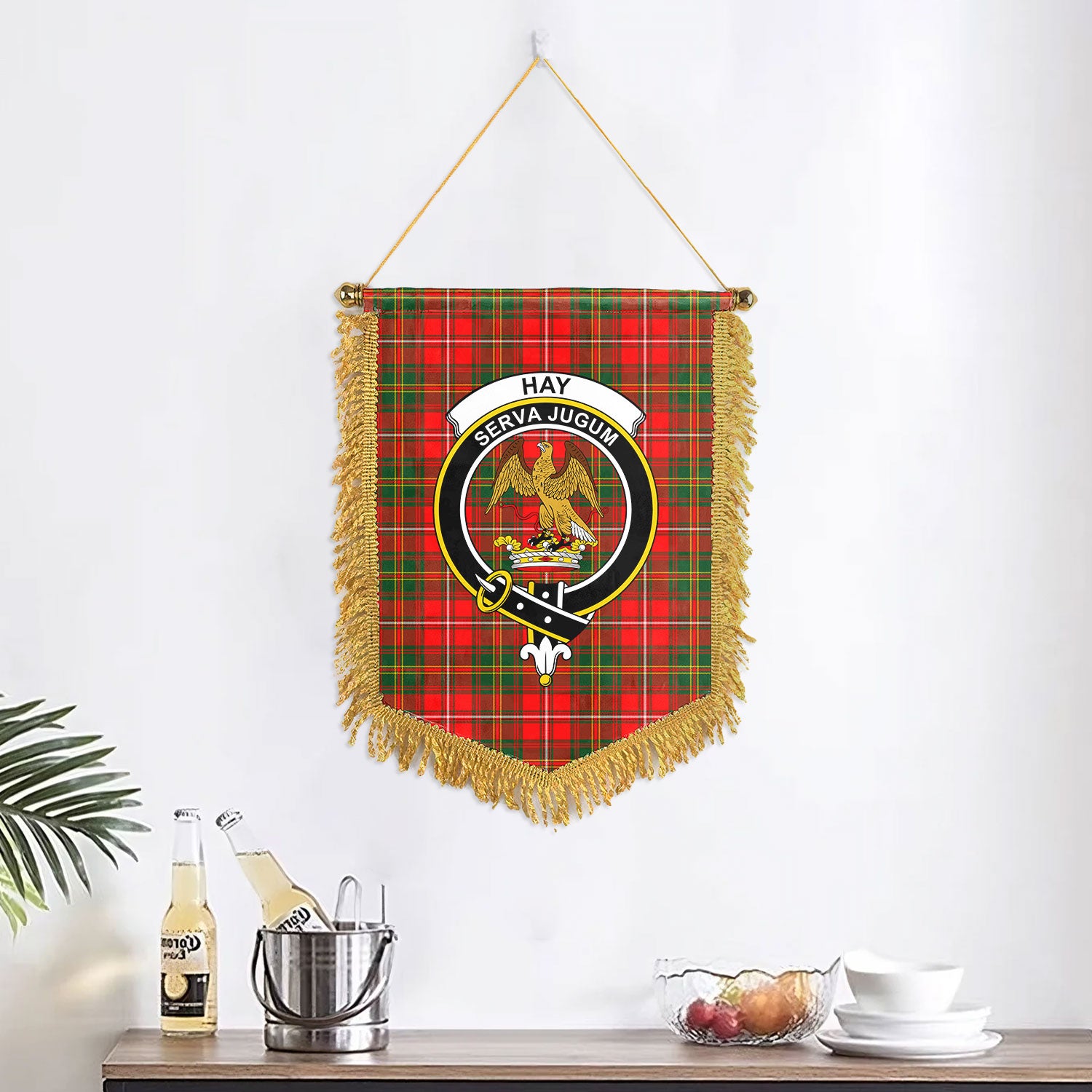 Hay Modern Tartan Crest Wall Hanging Banner