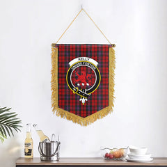 Kelly of Sleat Red Tartan Crest Wall Hanging Banner