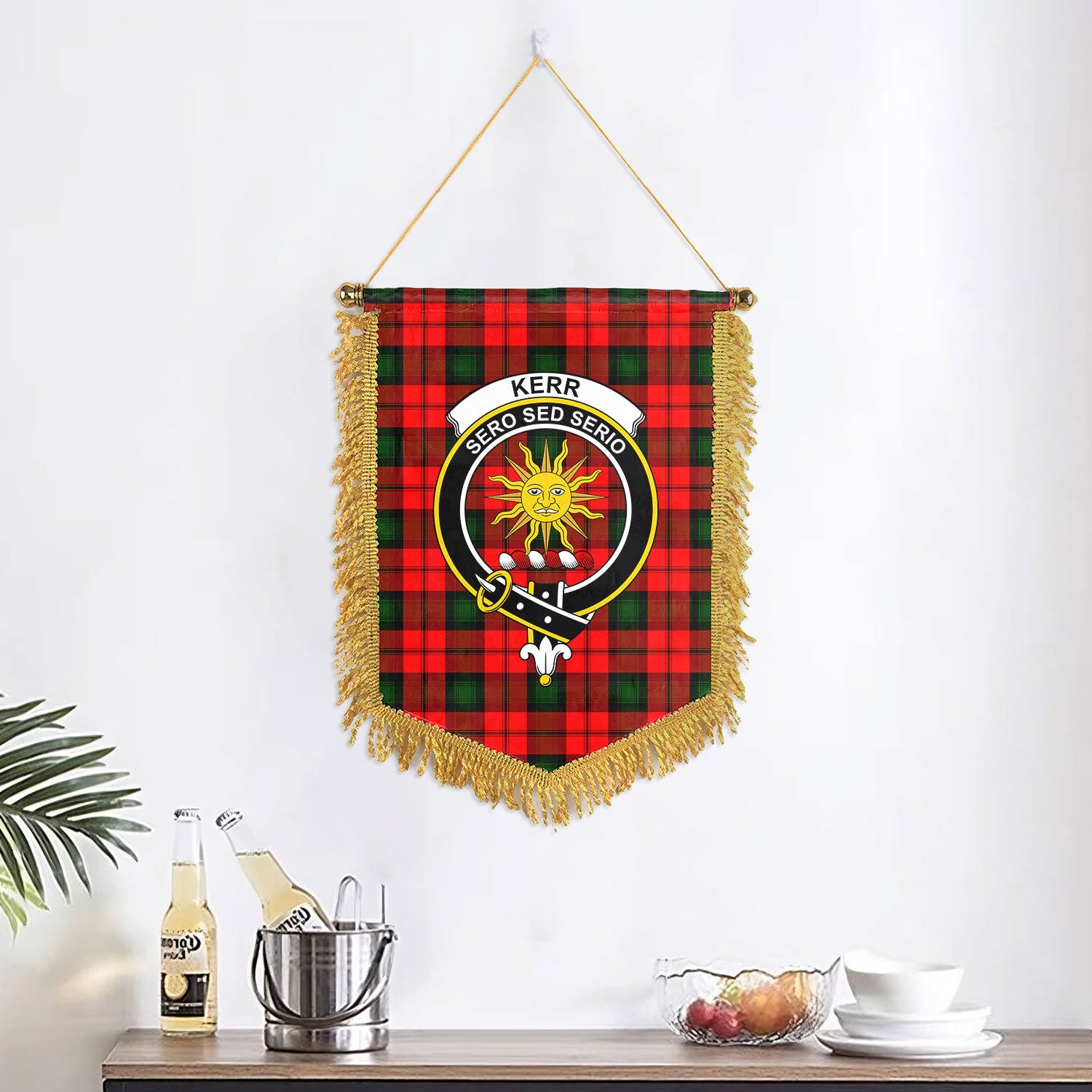 Kerr Modern Tartan Crest Wall Hanging Banner