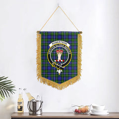 Robertson Hunting Modern Tartan Crest Wall Hanging Banner