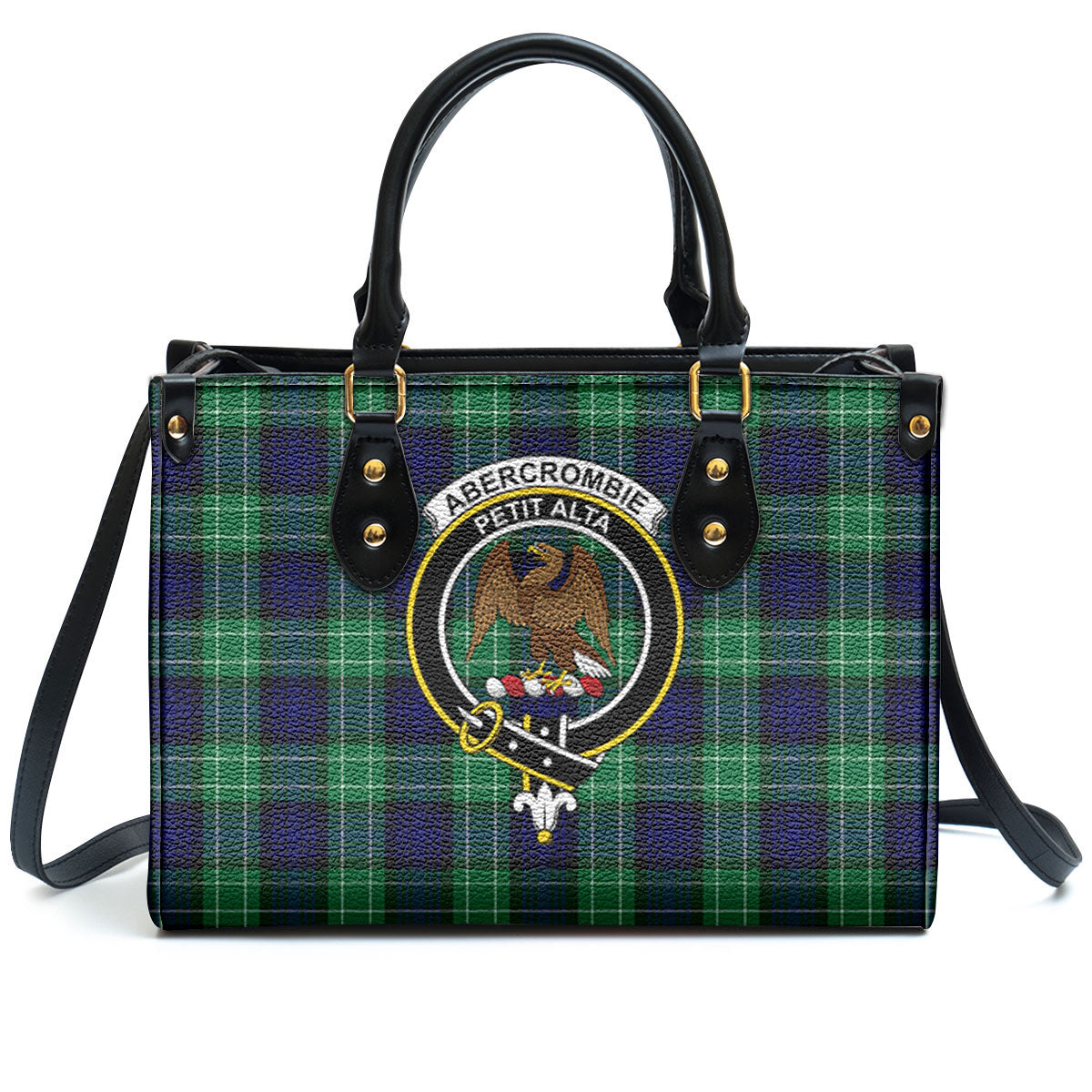 Abercrombie Tartan Crest Leather Handbag