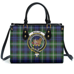 Baillie Modern Tartan Crest Leather Handbag