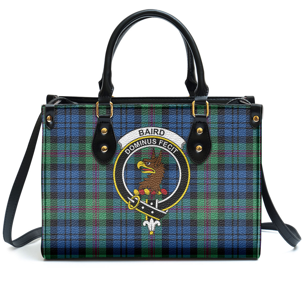 Baird Ancient Tartan Crest Leather Handbag