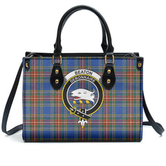 Beaton Ancient Tartan Crest Leather Handbag