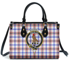 Boswell Modern Tartan Crest Leather Handbag